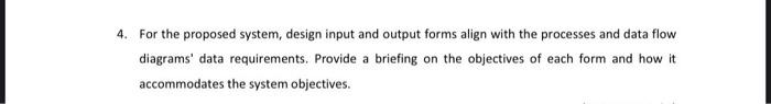 Solved 4. For the proposed system, design input and output | Chegg.com