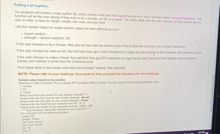 Solved In challenge 11 you will write a program that builds | Chegg.com