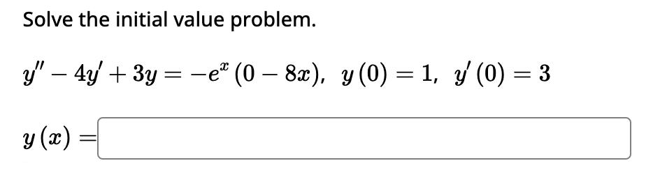 Solved Solve the initial value | Chegg.com