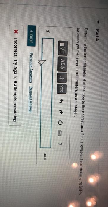 Solved A steel tube having an outer diameter of 60 nm is | Chegg.com