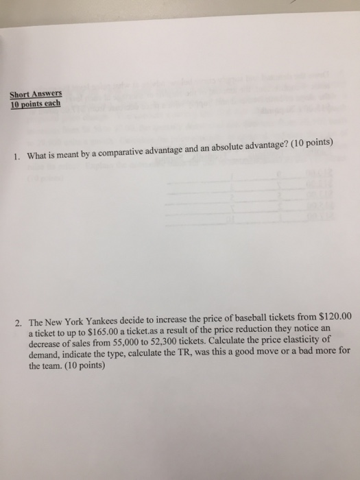 Solved Short Answers 10 Points Each 1 What Is Meant By A Chegg Com