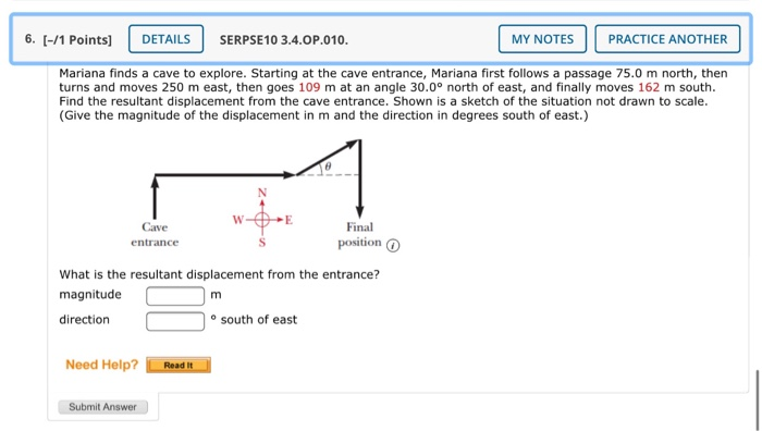 Solved 1. (-/1 Points) DETAILS SERPSE10 3.A.OP.021. MY NOTES | Chegg ...