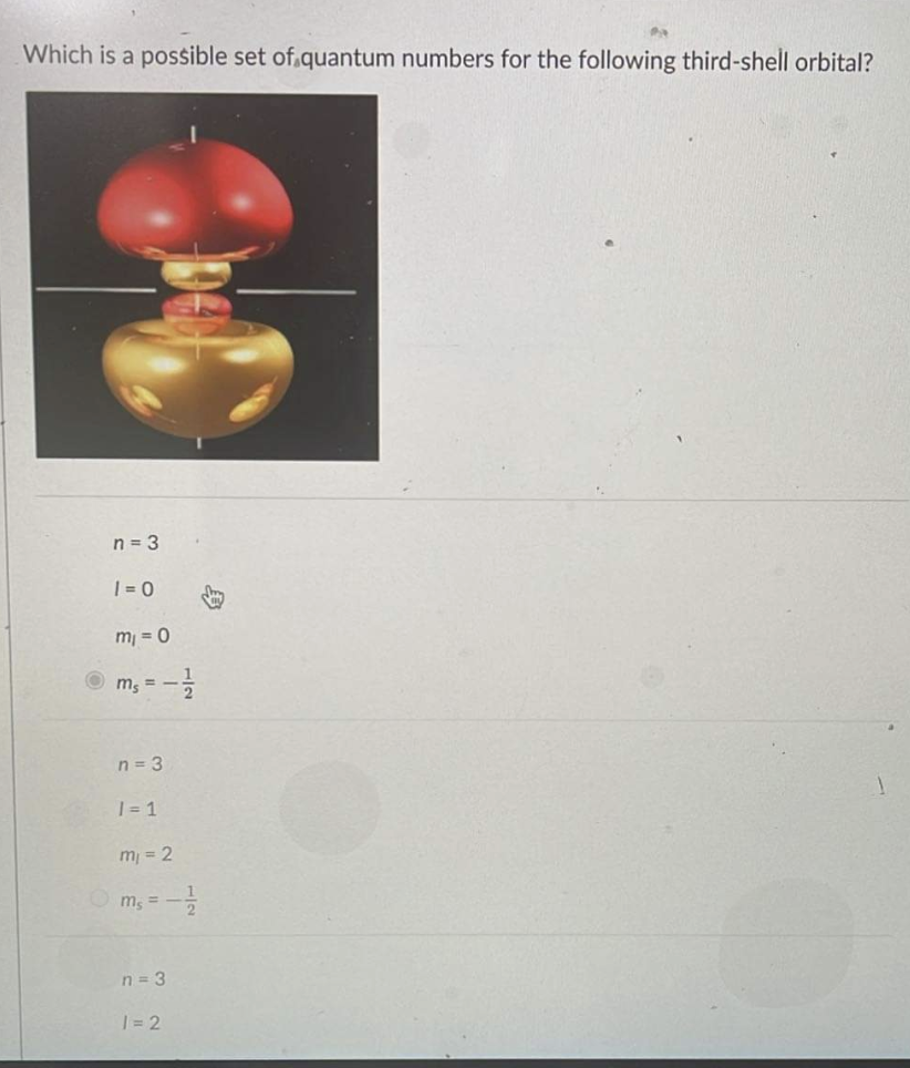 Solved Which Is A Possible Set Of Quantum Numbers For The | Chegg.com