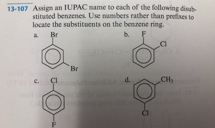 Write about nomenclature of benzene substituted compounds