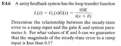 Solved A unity feedback system has the loop transfer | Chegg.com