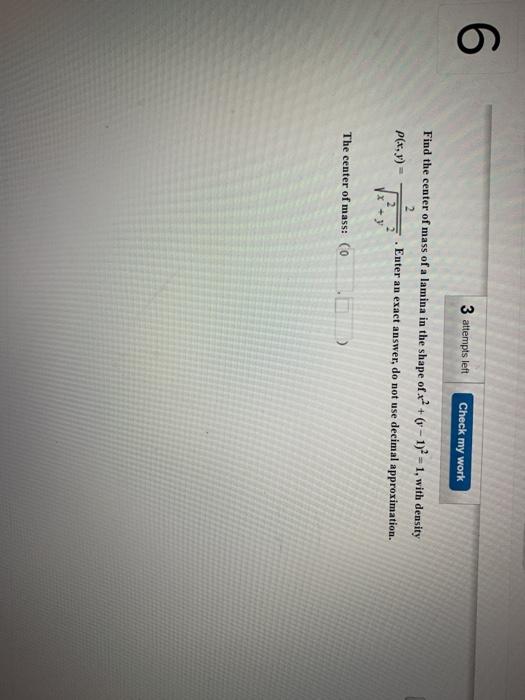Solved 6 3 attempts left Check my work Find the center of | Chegg.com