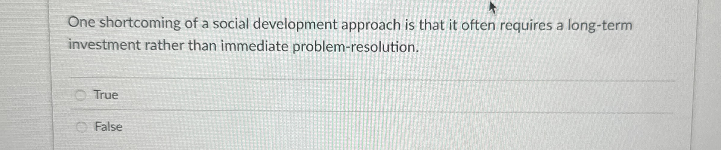 Solved One shortcoming of a social development approach is | Chegg.com
