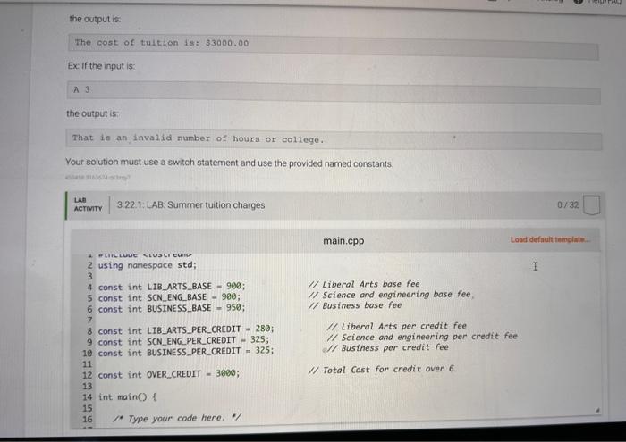 Solved 3.22 LAB: Summer tuition charges The tuition charges | Chegg.com