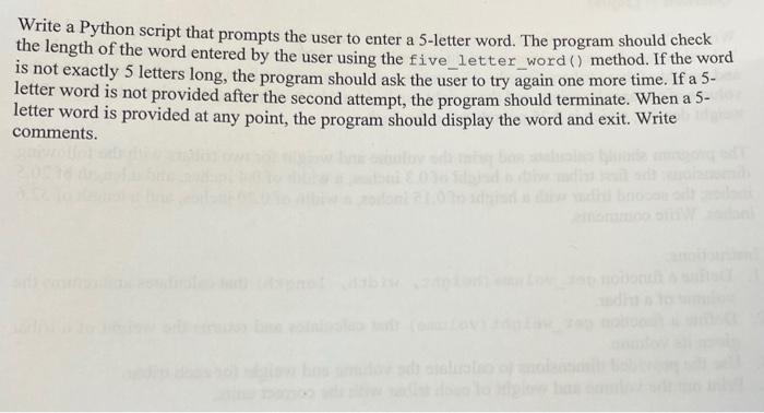Solved Write a Python script that prompts the user to enter | Chegg.com
