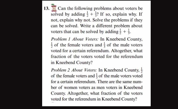 Solved 13. Can The Following Problems About Voters Be Solved | Chegg.com