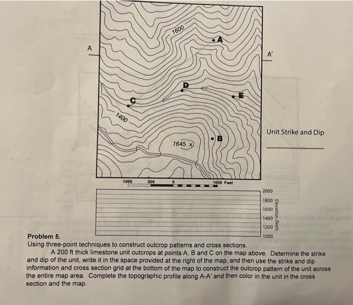 Using three-point techniques to construct outcrop | Chegg.com
