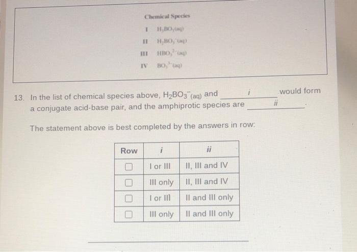 Solved Bronsted Lowry Acid Base Reactions H, CrO (aq) | Chegg.com