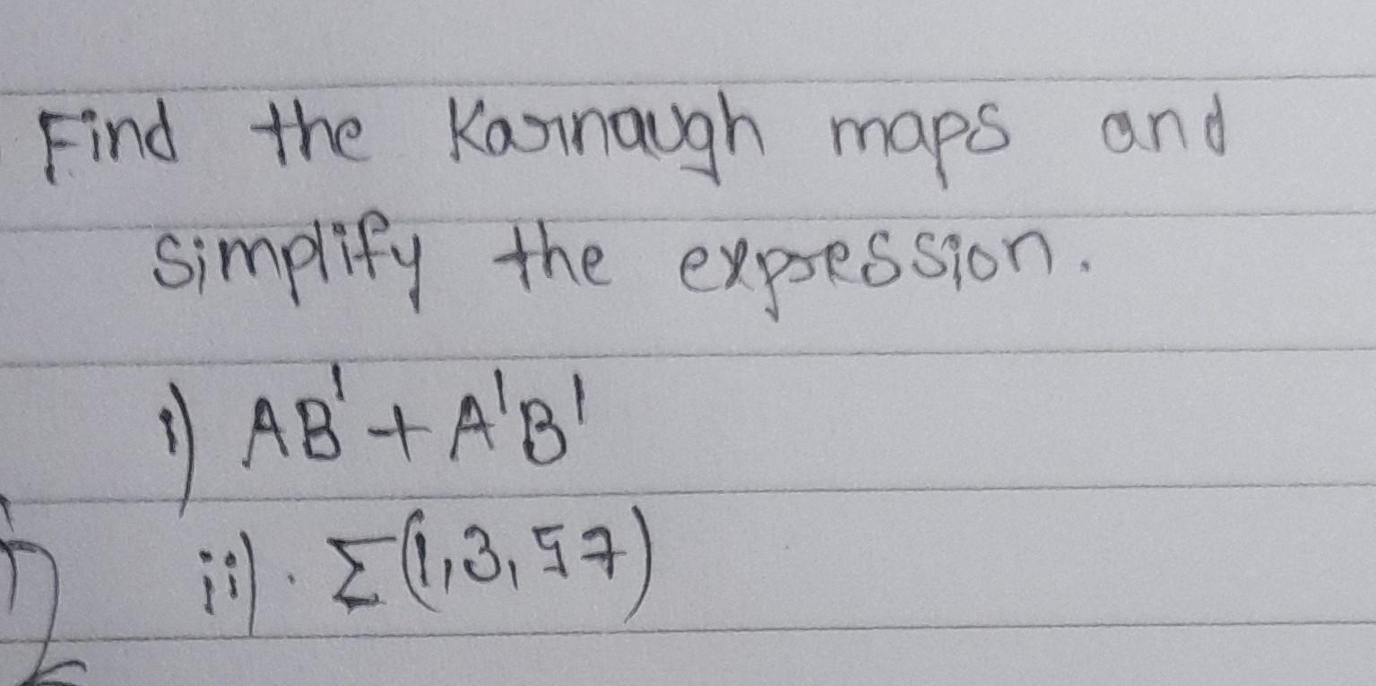 Solved Find the Karnaugh maps and simplify the expsession. | Chegg.com