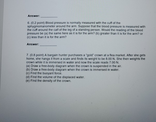 Solved Answer: 6.0.2 point) Blood pressure is normally | Chegg.com