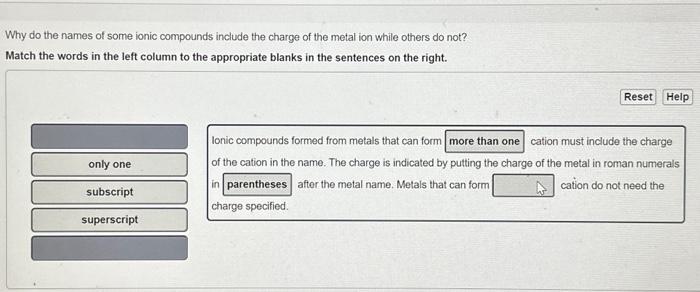 Solved Why do the names of some ionic compounds include the | Chegg.com