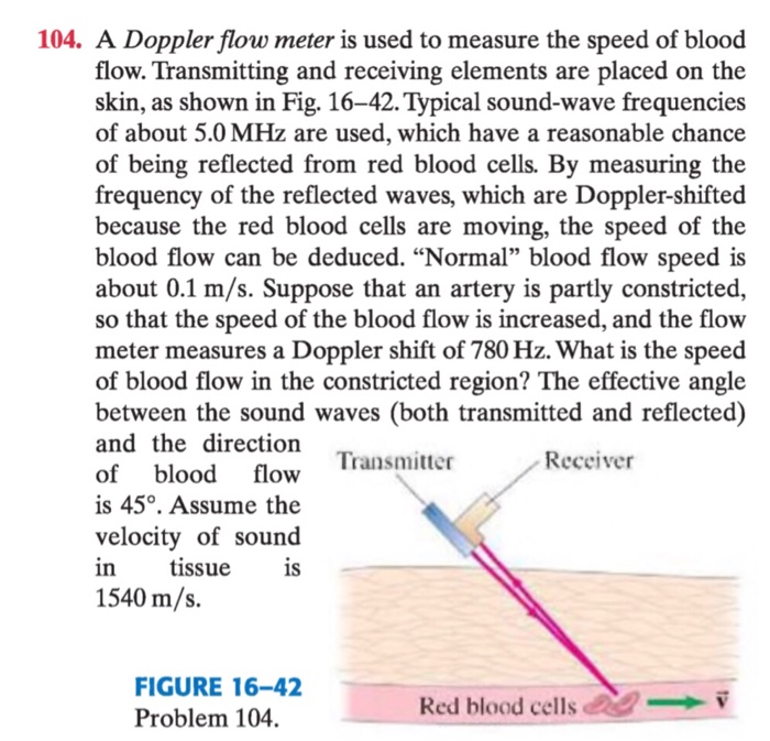 Solved 104. A Doppler flow meter is used to measure the