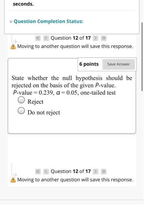 Solved Question Completion Status: 6 points Save Answer A | Chegg.com