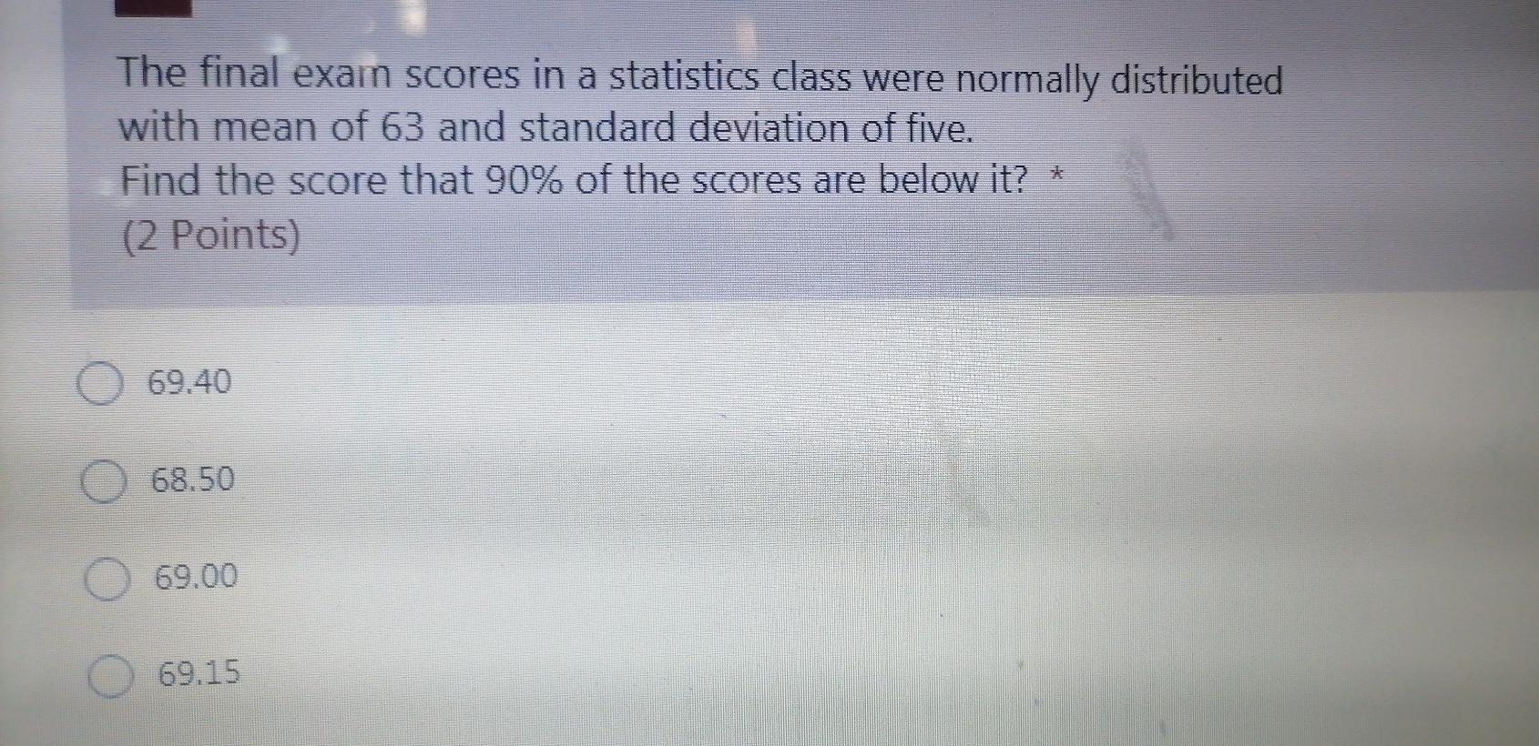 Solved The final exam scores in a statistics class were | Chegg.com