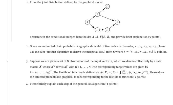 Solved 1. From the joint distribution defined by the Chegg