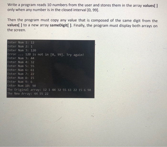 Solved Write a program reads 10 numbers from the user and | Chegg.com