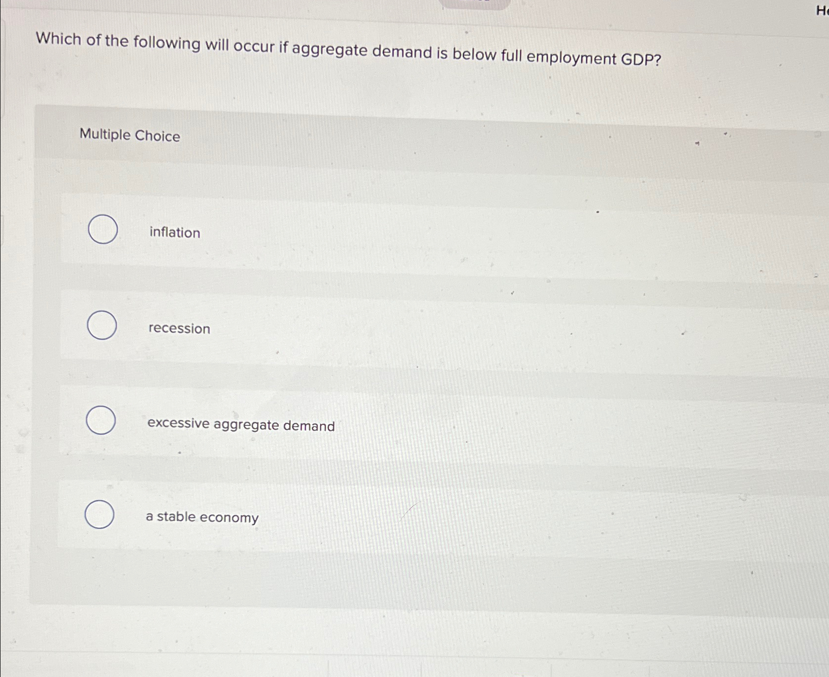 Solved Which Of The Following Will Occur If Aggregate Demand | Chegg.com