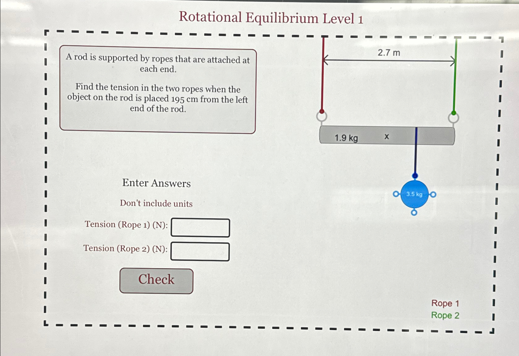 Solved Rotational Equilibrium Level 1A rod is supported by | Chegg.com
