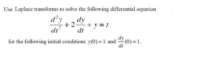 Solved Use Laplace Transforms To Solve The Following Diff Chegg Com