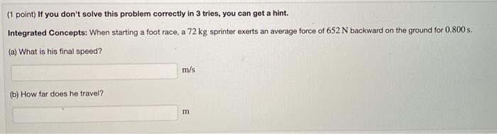 Solved (1 point) If you don't solve this problem correctly | Chegg.com