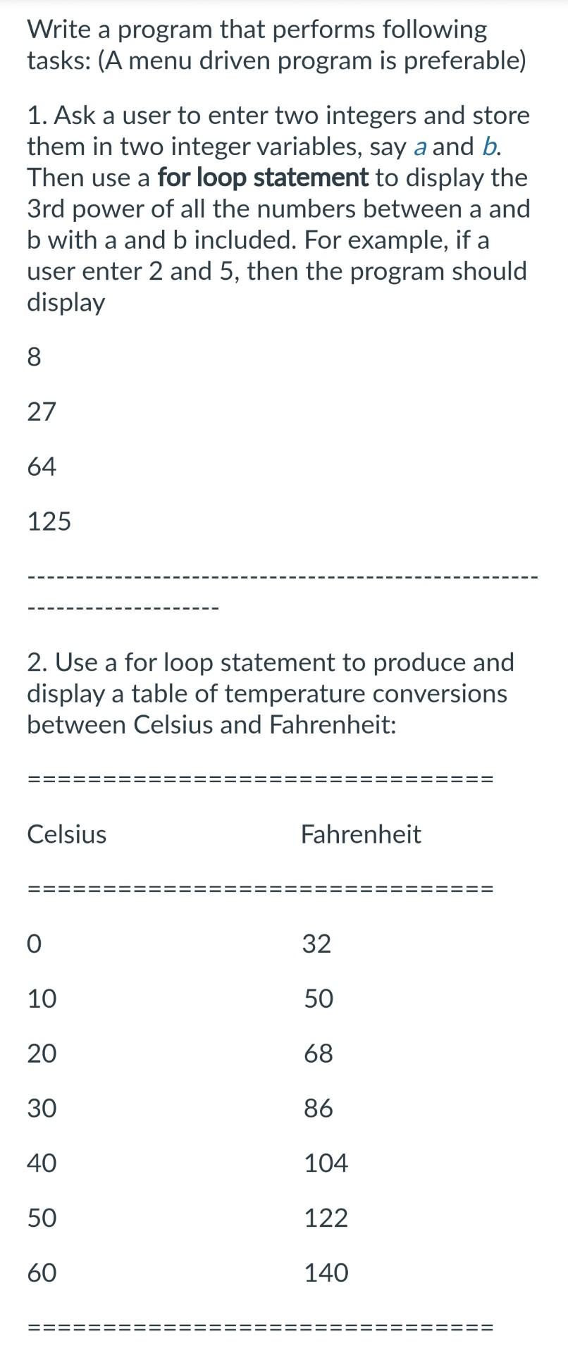 Solved Write a program that performs following tasks: (A | Chegg.com