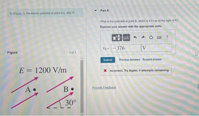 Solved Part A In (Figure 1), The Electric Potential At Point | Chegg.com