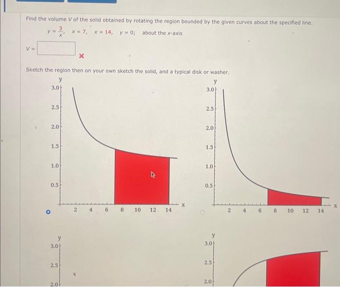 Solved Find The Volume V Of The Solid Obtained By Rotating | Chegg.com