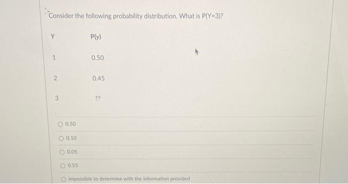 Solved Consider The Following Probability Distribution. What | Chegg.com