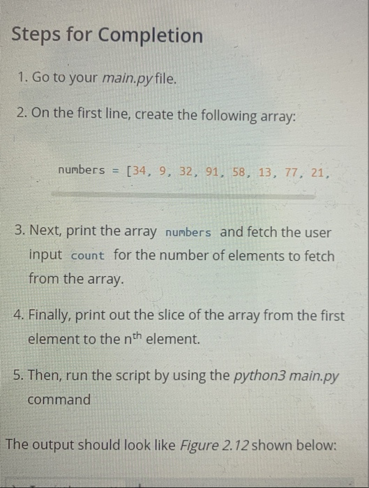 Solved Steps for Completion 1. Go to your main.py file. 2. | Chegg.com