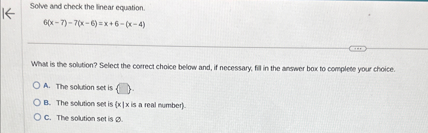 Solved Solve and check the linear | Chegg.com