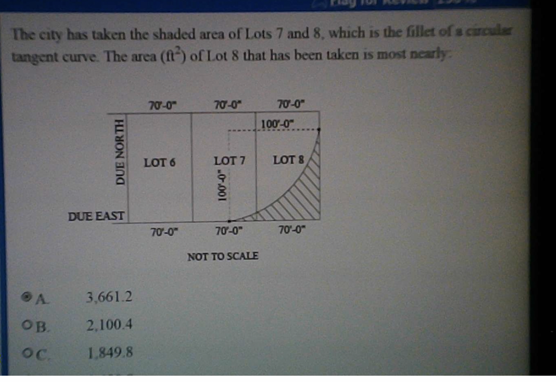 Solved The city has taken the shaded area of Lots 7 ﻿and 8 , | Chegg.com