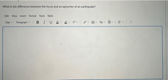 What is the difference between the focus and an epicenter of an earthquake?