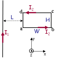 Solved A Rectangular Loop Of Wire With Sides H 33 Cm An Chegg Com