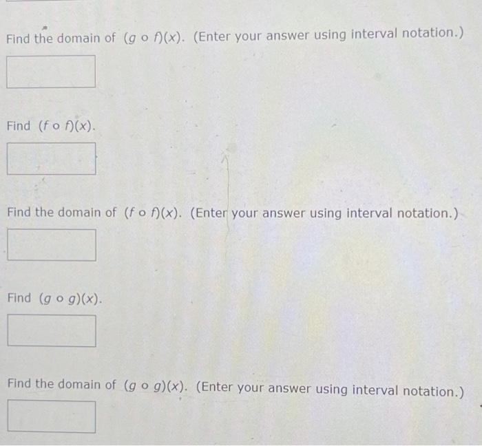 Solved Consider The Following Functions F X X3 7 G X 3x