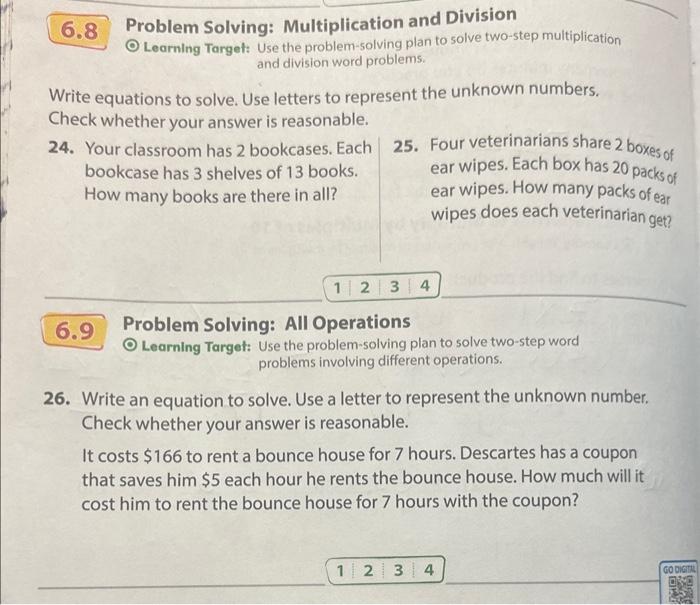 Solved 6.8 Problem Solving: Multiplication and Division O | Chegg.com