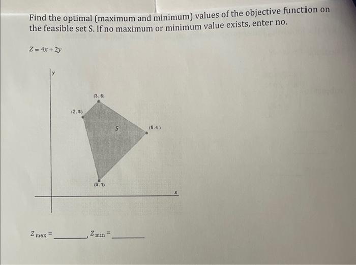 how to find the minimum and maximum values of an objective function