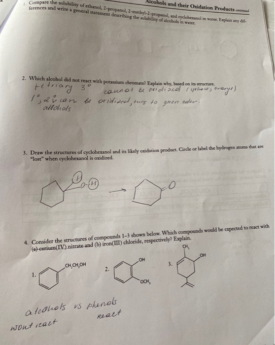 Solved Compare the solubility of ethanol, 2propanol,