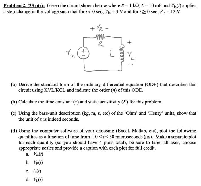 Solved Problem 2 35 Pts Given The Circuit Shown Below Chegg Com