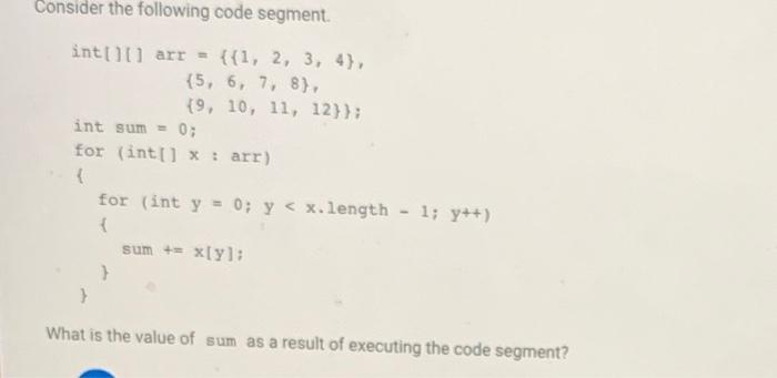 solved-consider-the-following-code-segment-int-arr-1-chegg