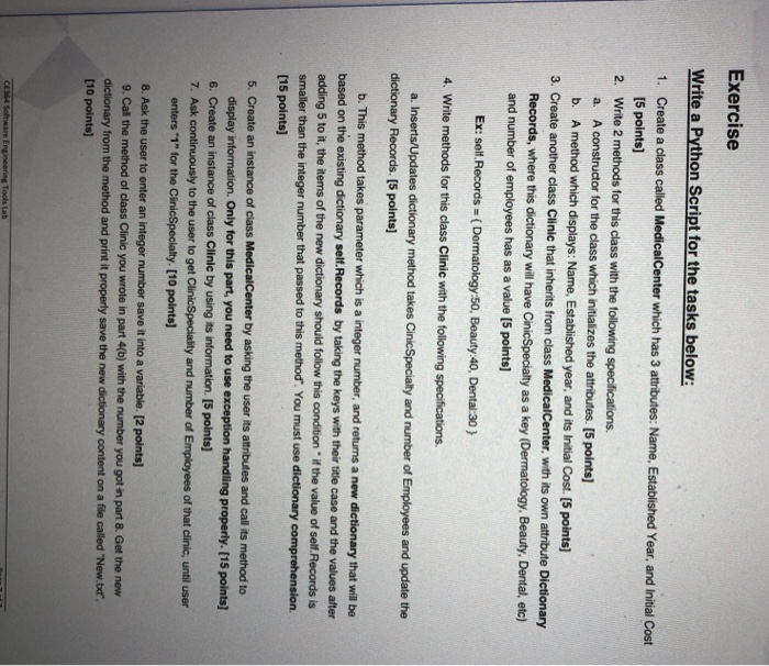 Solved Exercise Write a Python Script for the tasks below: | Chegg.com
