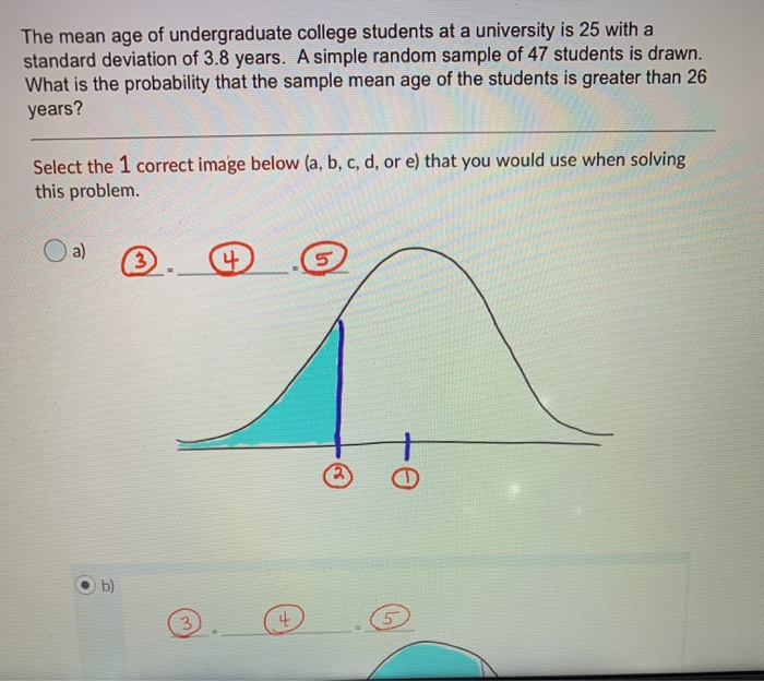 Solved The mean age of undergraduate college students at a | Chegg.com