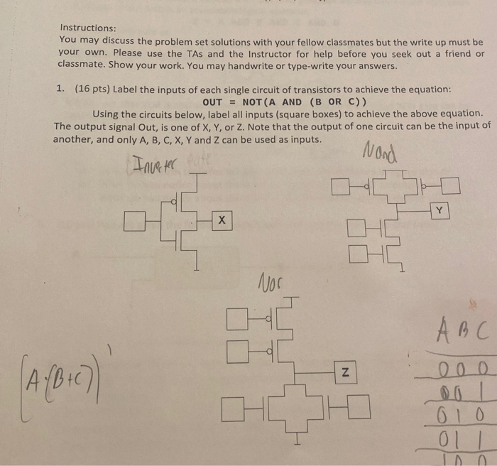 Solved Instructions: You may discuss the problem set | Chegg.com