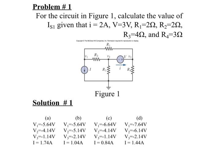 Solved Problem #1 For the circuit in Figure 1, calculate the | Chegg.com