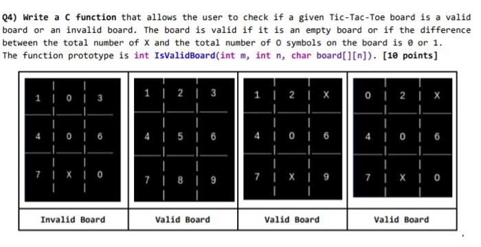 Solved Q4) Write a C function that allows the user to check | Chegg.com