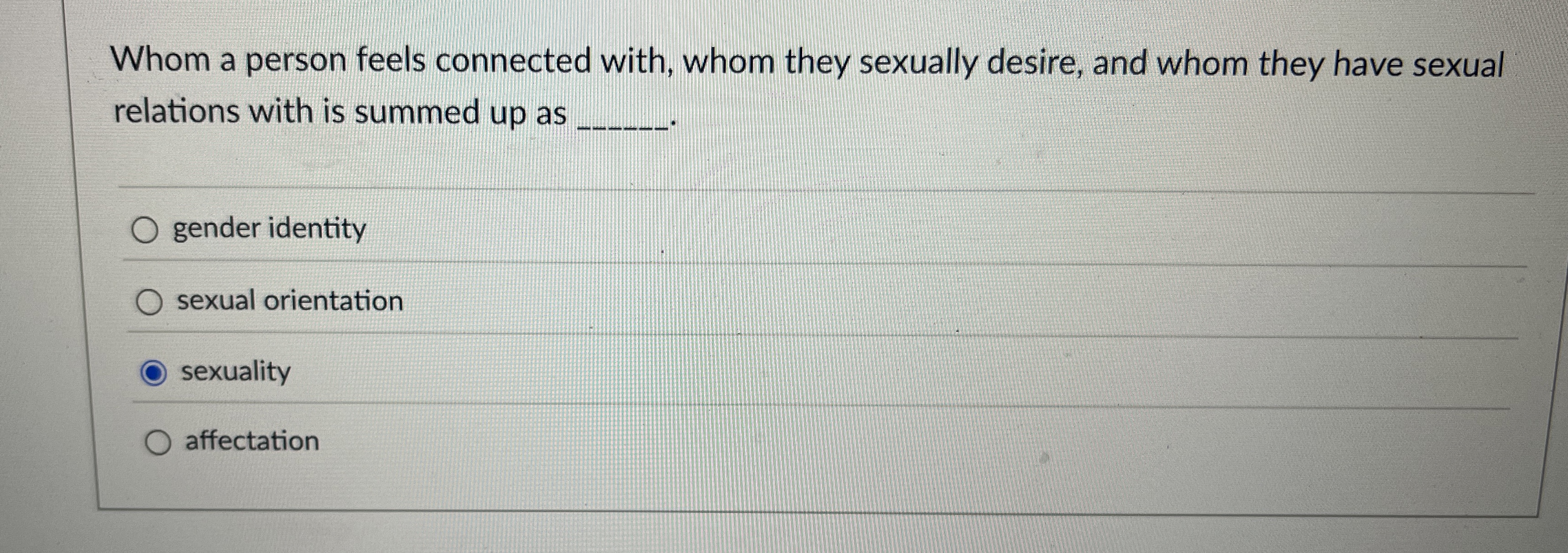 Solved Whom a person feels connected with, whom they | Chegg.com