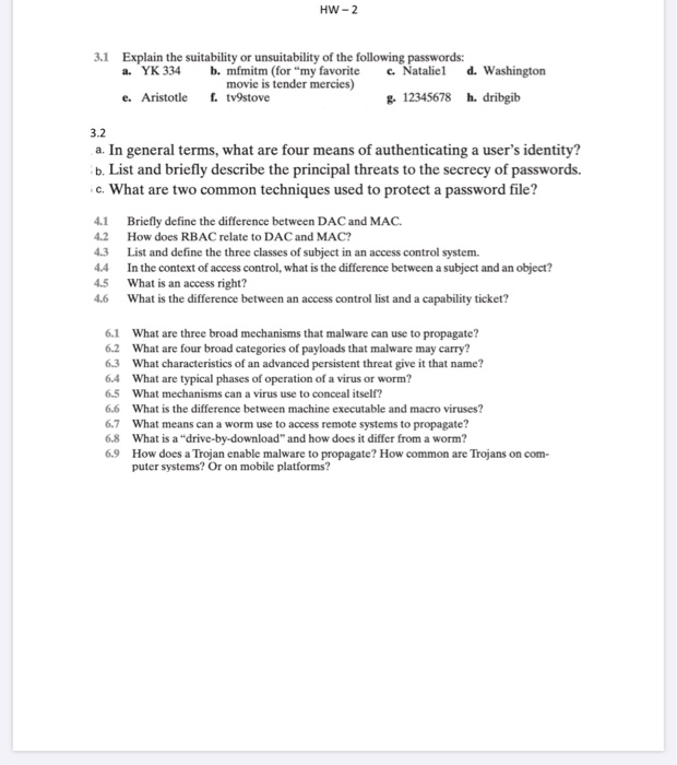 Solved HW-2 3.1 Explain the suitability or unsuitability of | Chegg.com